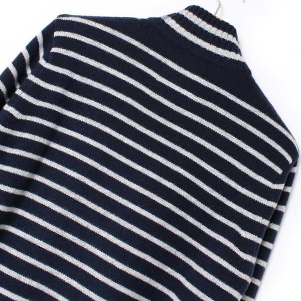 sacai PEARLY ダブルJQロゴギザボーダー柄タートルニットプルオーバー