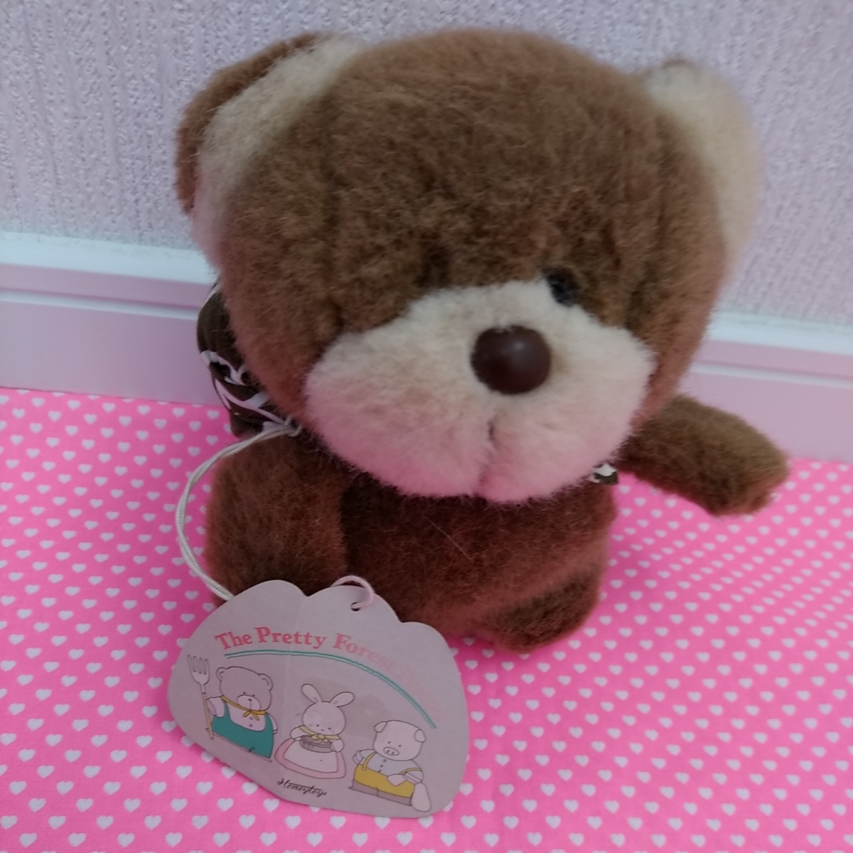 昭和　レトロ　ハニートイズ　クマジロー　当時物　レア　タグ付き　ぬいぐるみ　人形　希少　難あり　唐草模様　くま　熊