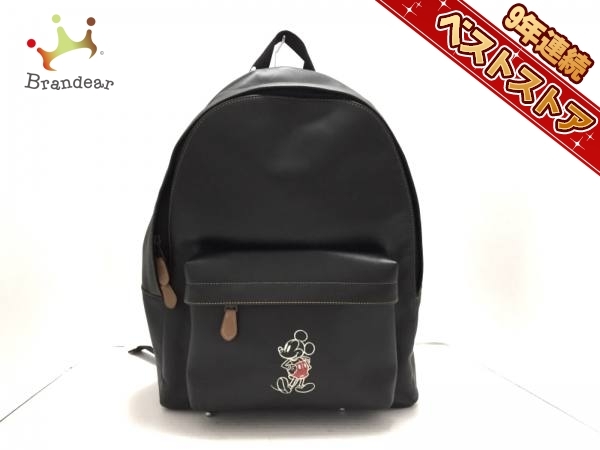 コーチ COACH バッグ リュックサック レザー 黒 F59018 ディズニー 