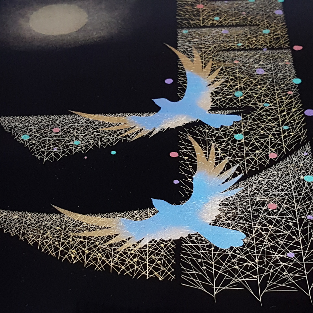 輪島塗 松井義明 漆芸額 沈金 松に鷹 日展作家 真作 漆