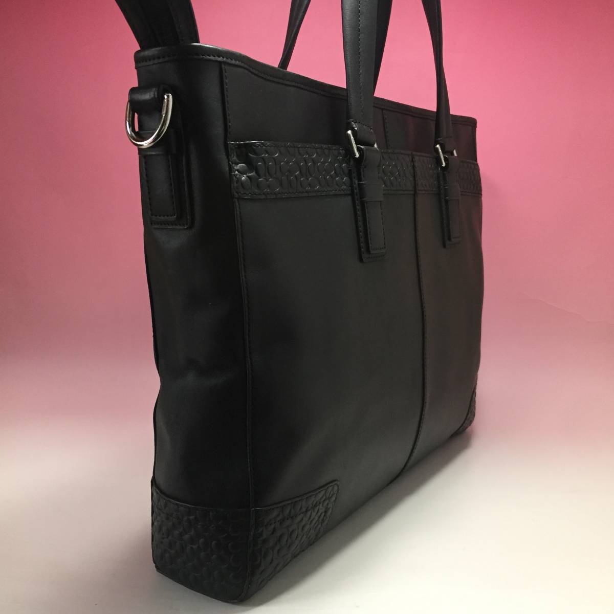 美品◇COACH◇コーチ メンズ レザービジネストートバッグ◇黒 【公式通販】