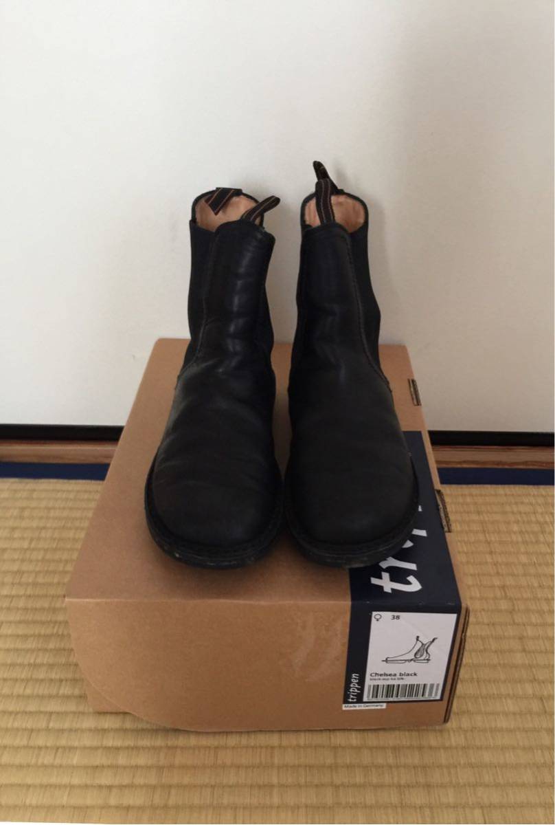 驚きの破格値，安い trippen トリッペン CHELSEA BLACK チェルシー ブラック サイドゴアブーツ 黒38(トリッペン)｜売買されたオークション情報、yahooの商品情報をアーカイブ公開 - オークファン トリッペン