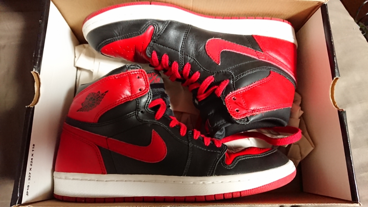 NIKE AIR JORDAN 1 RETRO BLACK/VARSITY RED CM 27.5 SLAM DUNK 桜木 