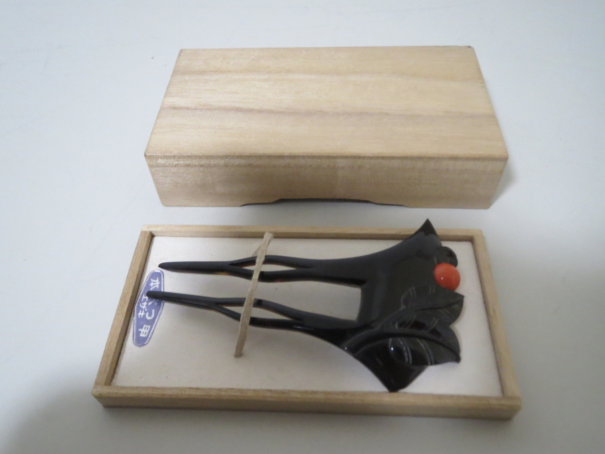 ES-00775 エザキ 本べっ甲 かんざし 約11cm 木箱入り(かんざし)｜売買されたオークション情報、yahooの商品情報をアーカイブ公開 - オークファン かんざし