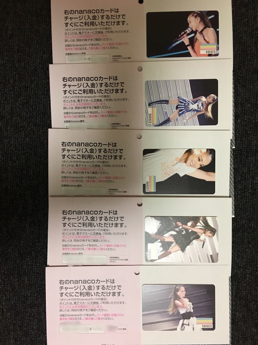 新品・封書付き】安室奈美恵 nanaco カード 全5種 セット namie amuro