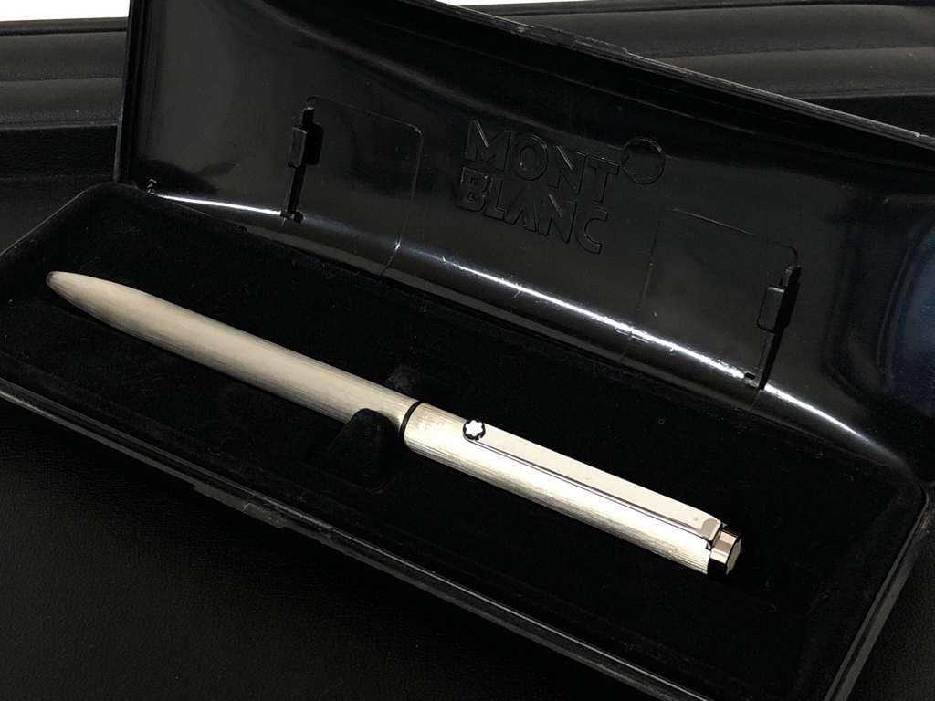 2041】Montblanc 2色ボールペン 赤ペン シルバー 銀 サテン ヘアライン