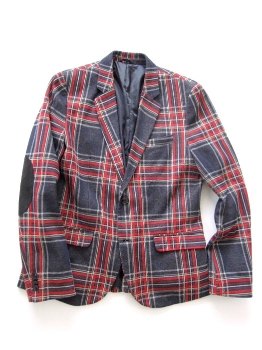 ZARA MAN ザラ】エルボーパッチ チェック テーラードジャケット 40
