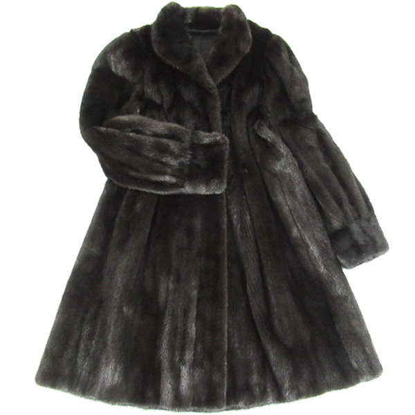定番人気，SALE 1824 毛綺麗 柔らか OS FUR ブラックジュエル ダークミンク セミロングコート 着丈91cm F(ミンク)｜売買されたオークション情報、yahooの商品情報をアーカイブ公開 - オークファン ミンク