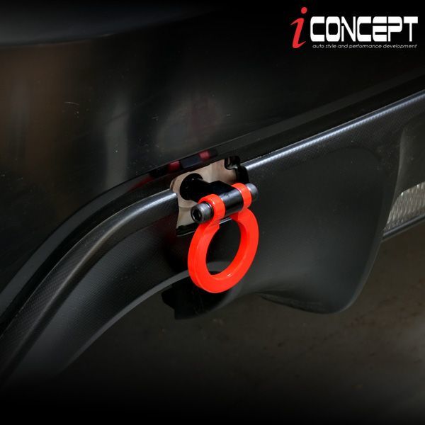 送料200円～ ★ 可倒式 牽引フック JAF規格 スチール製 86 ZN6 フロント・リヤ用 レッド けん引フック ICC-1106-RD