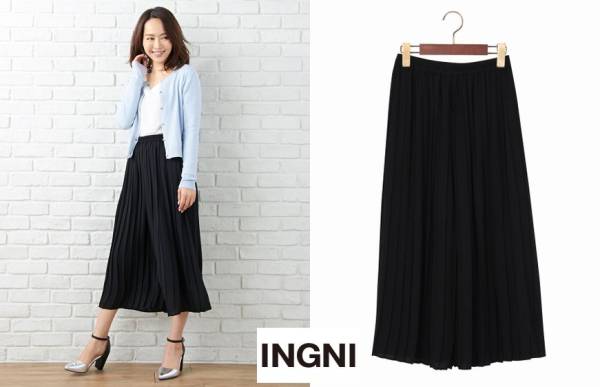 ★新品♪イング【INGNI】ジョゼットプリーツガウチョパンツ K★