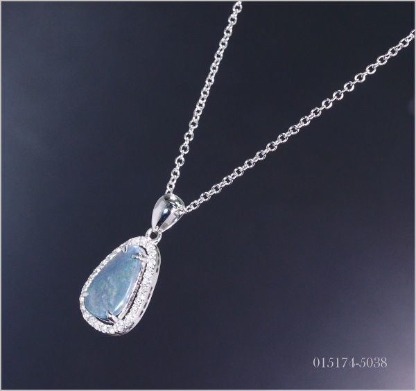 【定価80万】 天然 ダイヤモンド ブラック オパール ネックレス 大粒 数量限定 ☆ [送料無料] No.5038 刻印有 PT900 18金 18K 1