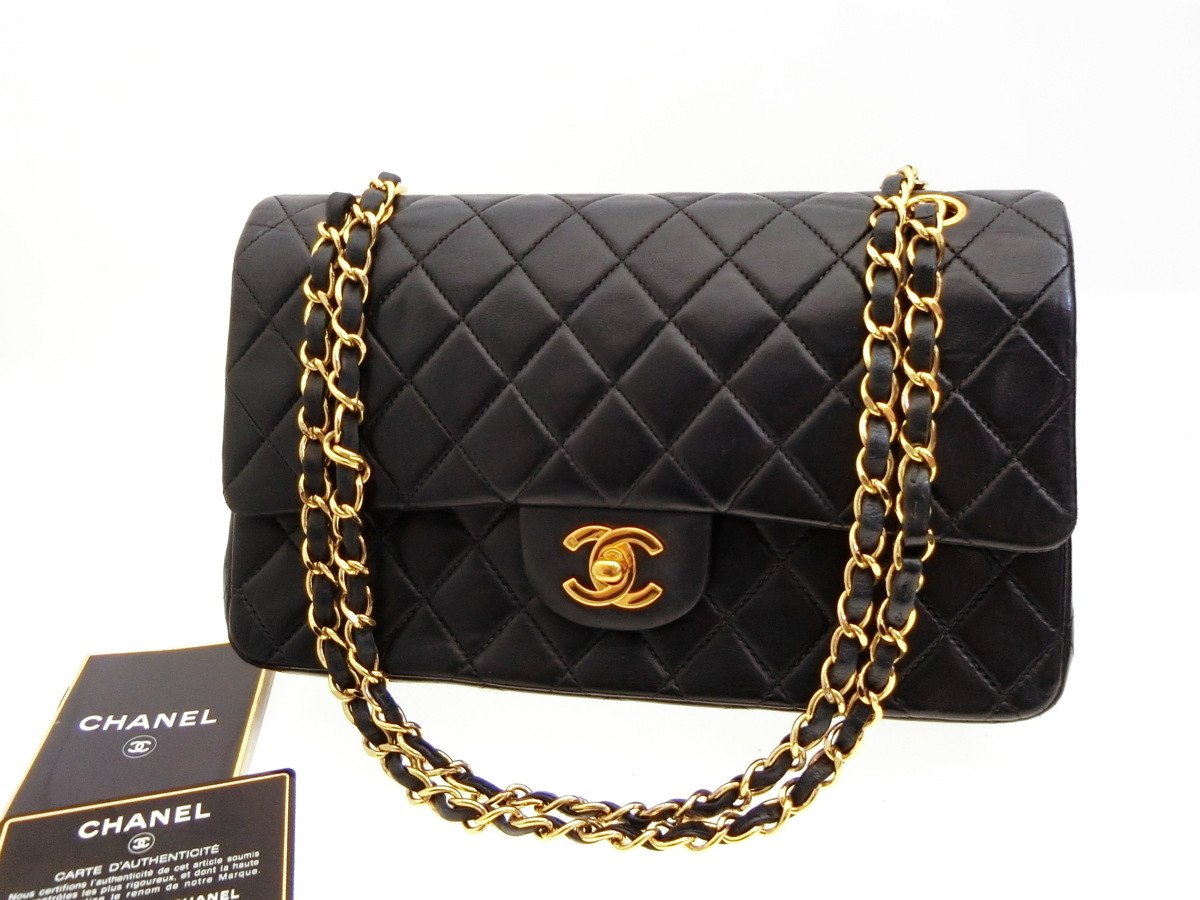 ◇N14948 CHANEL シャネル マトラッセ ココ マーク Wチェーン 