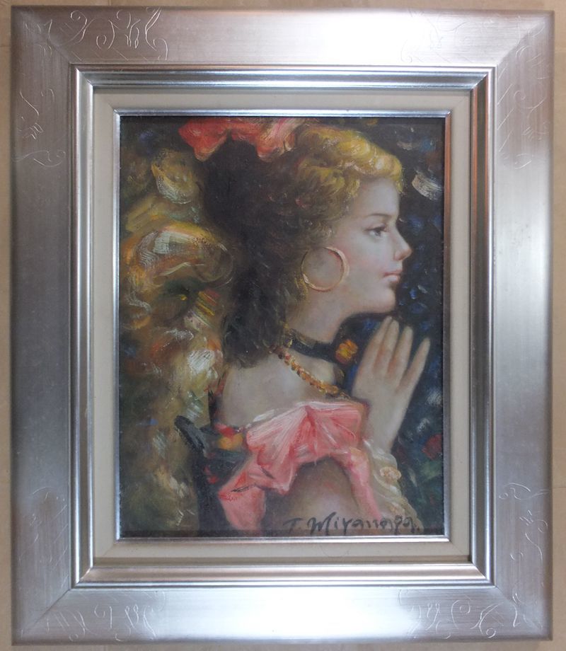 人気SALE，高品質】 F6 -人物画 ◎ 宮永岳彦 ◎ 在銘 ◎ 肉筆 ◎