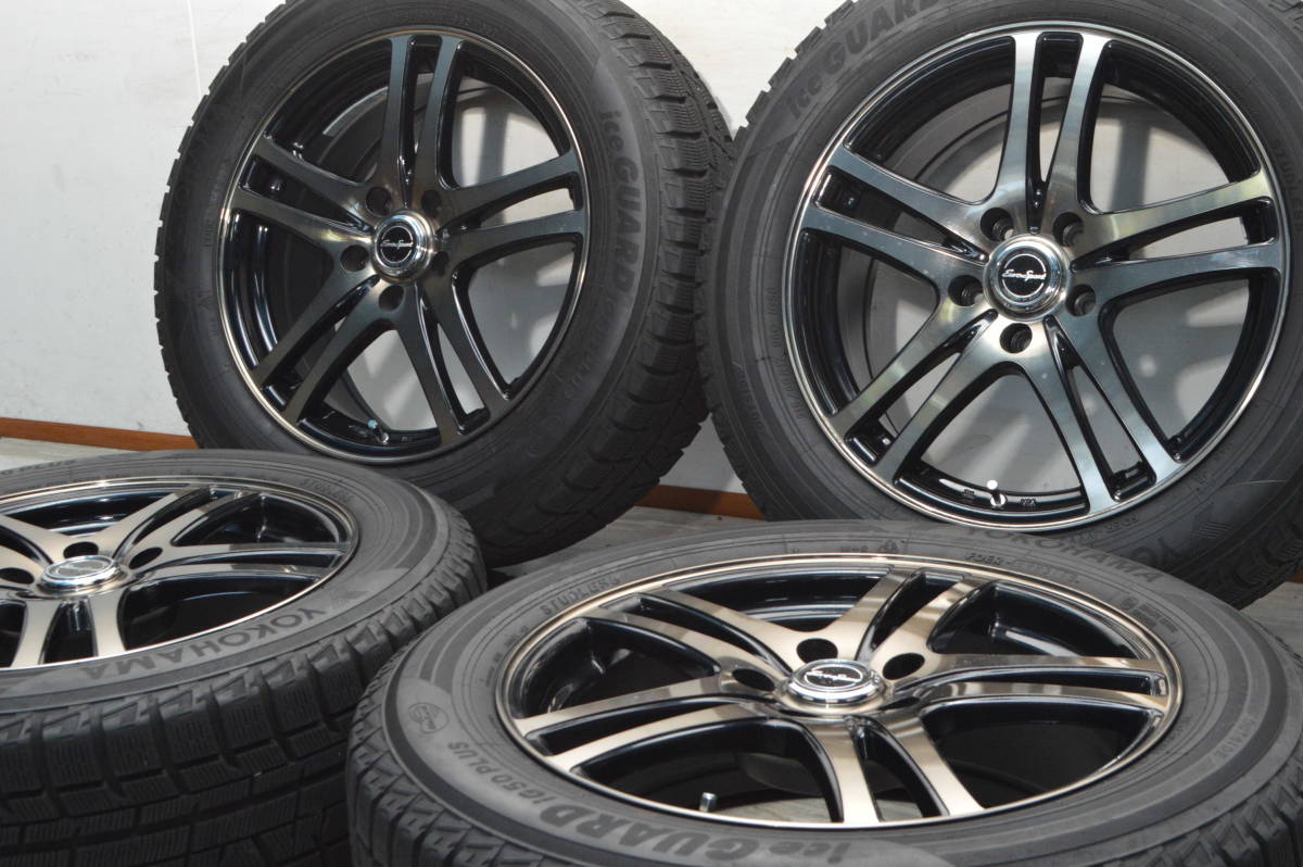 【送料無料】【美品バリ溝】ユーロスポーツ 17in 7J +38 PCD114.3 アイスガードiG50PLUS 215/60R17 C-HR ヴェルファイア エクストレイル