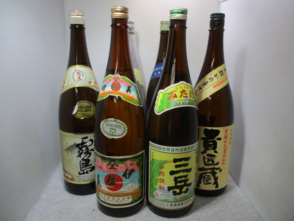 1円スタート 芋焼酎 1800ml 6本セット 三岳 伊佐美 等 古酒 B24988