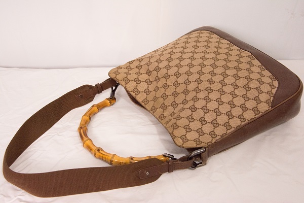 GUCCI グッチ バンブー GGキャンバス×レザー トートバッグ ショルダー 