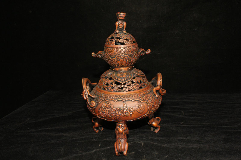 稀少珍品 稀少珍品 貴重 銅製細工 香炉 熏香炉 古仏具 稀少 在銘 銅製