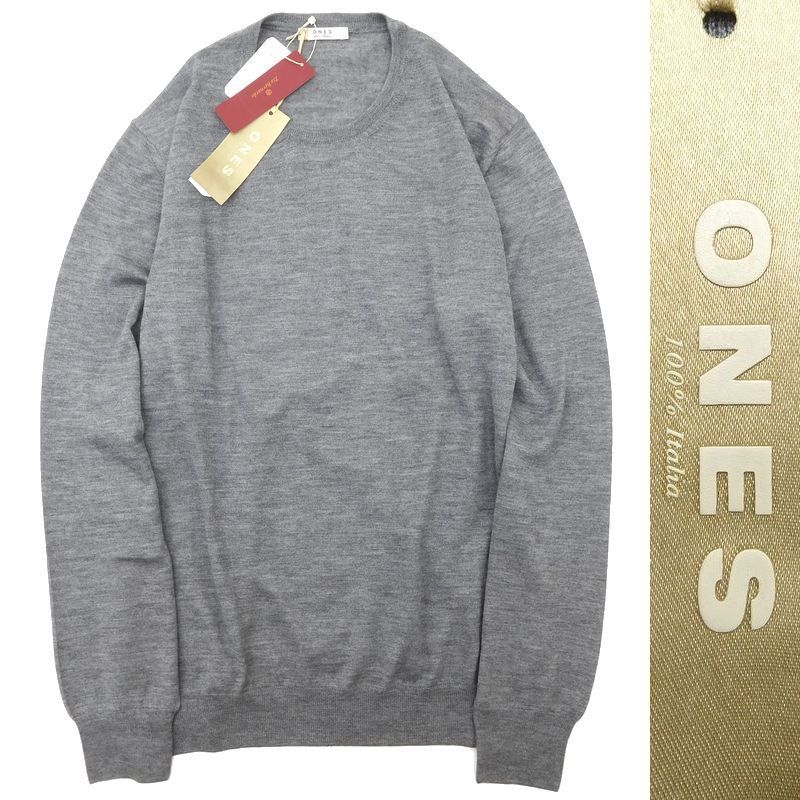 【贅沢な一着 シルク混 定価6.9万 イタリア製】新品 ONES オネス ウール クルーネック ハイゲージ ニット セーター 52 / j1102_3 クルーネック ウール１００％ハイゲージクルーネックセーター ニット シャギー 新柄イージーケア D\u0026DEPARTMENT