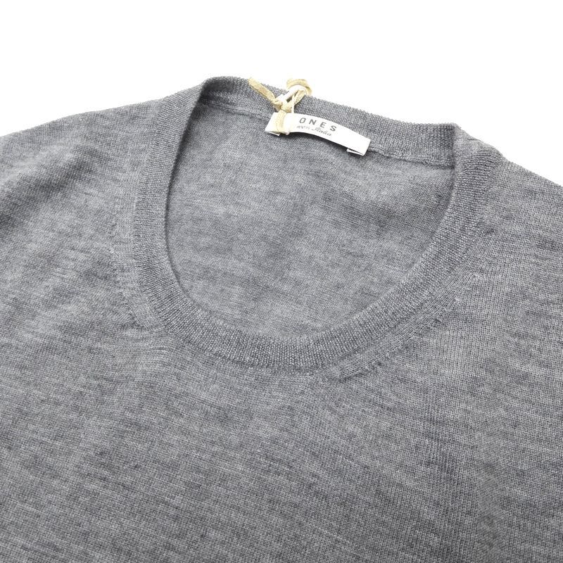 【贅沢な一着 シルク混 定価6.9万 イタリア製】新品 ONES オネス ウール クルーネック ハイゲージ ニット セーター 52 / j1102_3 クルーネック ウール１００％ハイゲージクルーネックセーター ニット シャギー 新柄イージーケア D\u0026DEPARTMENT