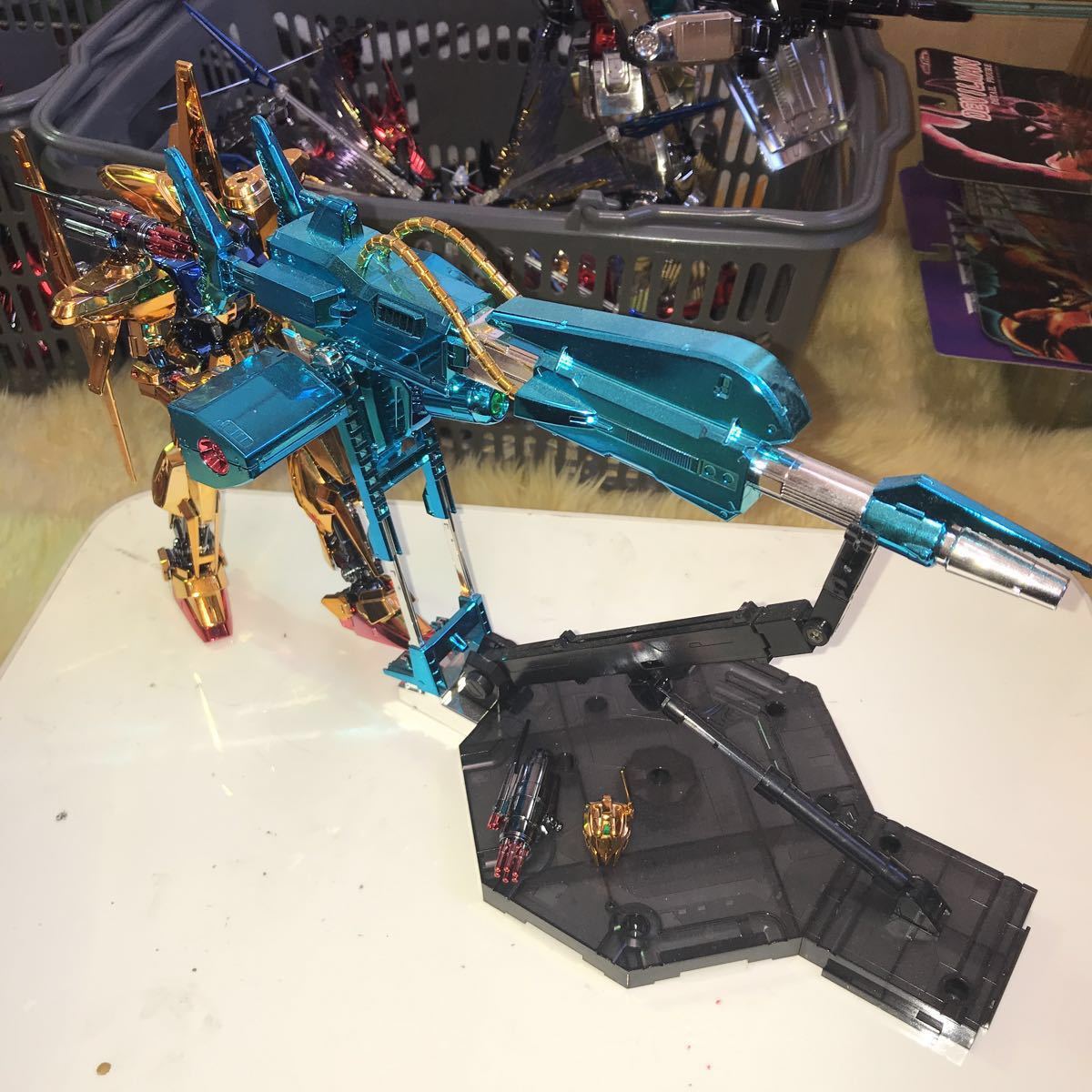 MG 量産型百式改 & MG 1/100 メガ・バズーカ・ランチャー フルメッキ加工 完成品