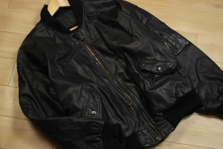 定番，100%新品 AMWA839 5000円以上 本革 メンズ 革ジャン/レザージャケット/ブルゾン/MA1/サイズL程/(Lサイズ)｜売買されたオークション情報、yahooの商品情報をアーカイブ公開 - オークファン ジャンパー、ブルゾン一般