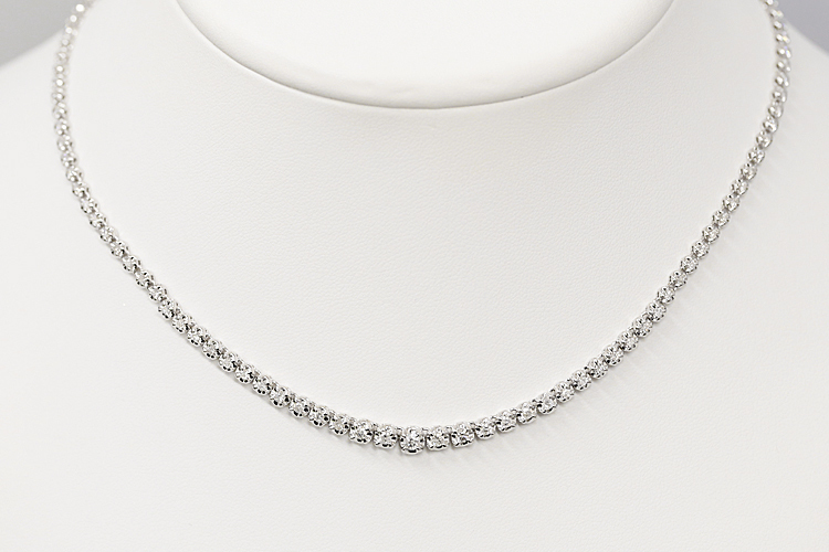SH28402】値下げ交渉あり～K14WG ダイヤモンド テニスネックレス 2.00ct