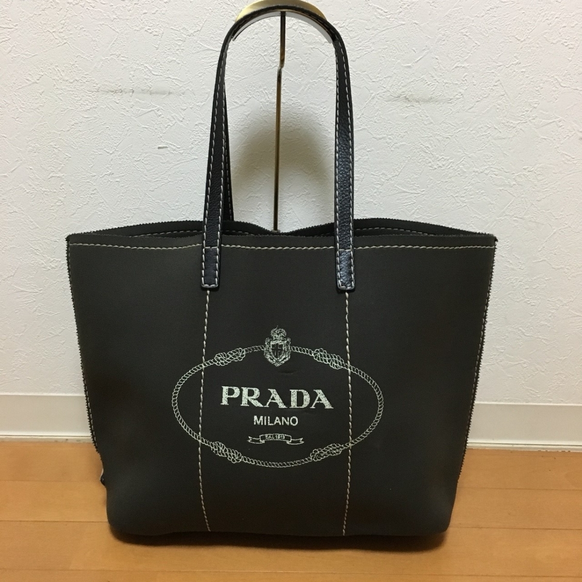 オススメ 美品 PRADA プラダ 一部レザー トート バッグ 正規品 【公式 