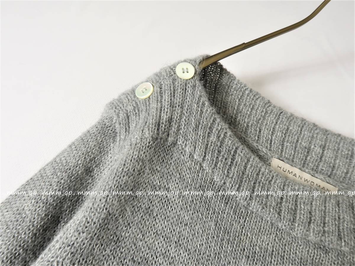 ヒューマンウーマン HUMAN WOMAN☆アルパカ100%☆ポケット付きニット Mサイズ☆M-M 5587