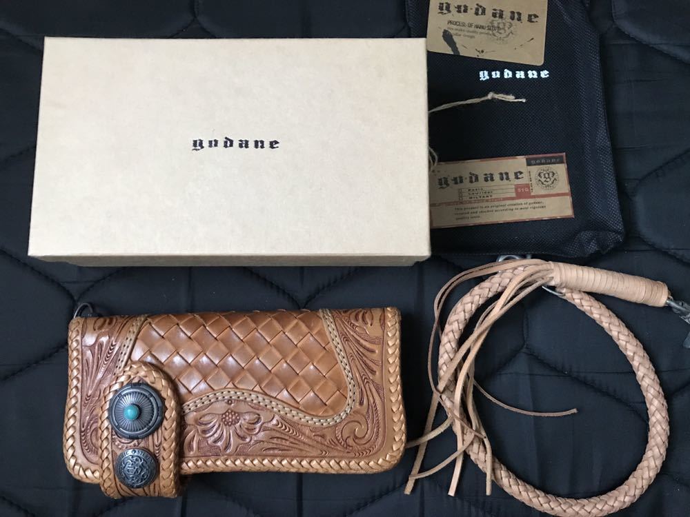 GODANE サドルレザー バイカーズ ウォレット ★ゴダン 財布 透かし レッドムーン ゴダン GODANE バイカーズウォレット 長 サドルレザー透彫りカービング長財布 512s