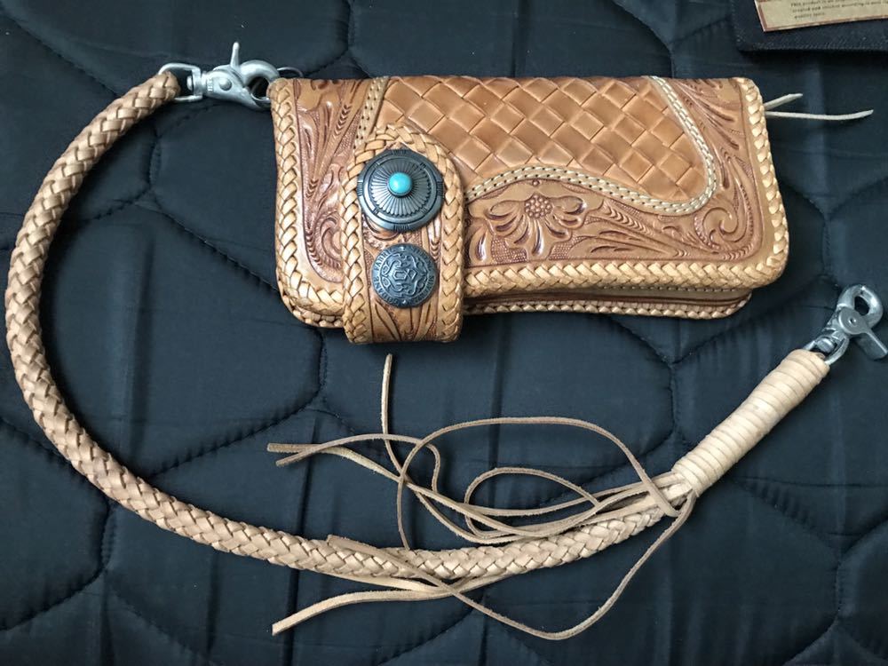 GODANE サドルレザー バイカーズ ウォレット ★ゴダン 財布 透かし レッドムーン ゴダン GODANE バイカーズウォレット 長 サドルレザー透彫りカービング長財布 512s