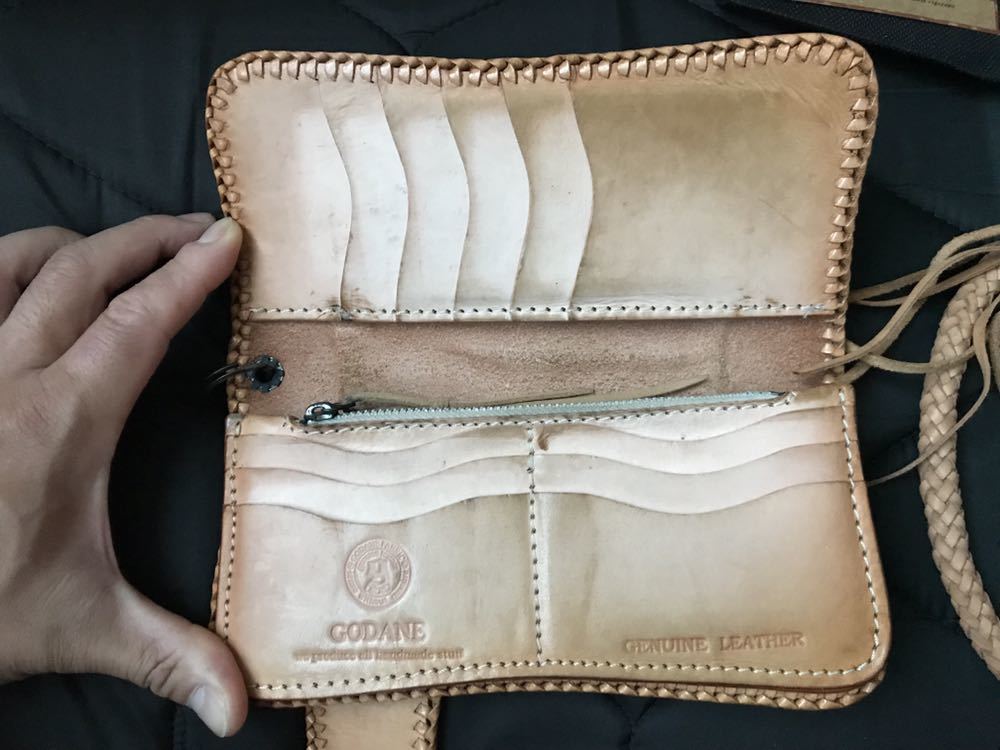 GODANE サドルレザー バイカーズ ウォレット ★ゴダン 財布 透かし レッドムーン ゴダン GODANE バイカーズウォレット 長 サドルレザー透彫りカービング長財布 512s