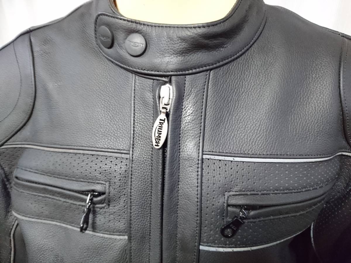TRIUMPH ライダースジャケット　40 50 □トライアンフ TRIUMPH ライダースジャケット 革ジャン 40/50（M