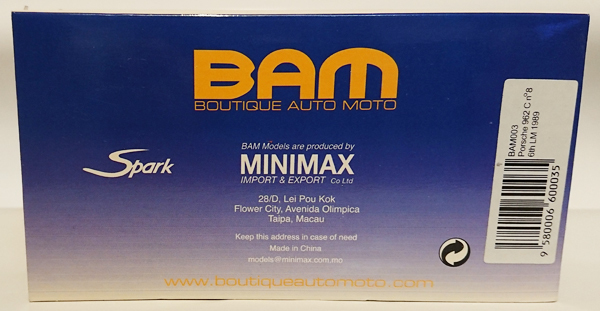 ■ＢＡＭ特注品 1/43 ポルシェ９６２Ｃ ブラウプンクト ルマン1989年 出場車 Porsche 962C Le Mans 1989 Spark■ 962C 1&frasl;43 | (プラモデル) アドバン 0