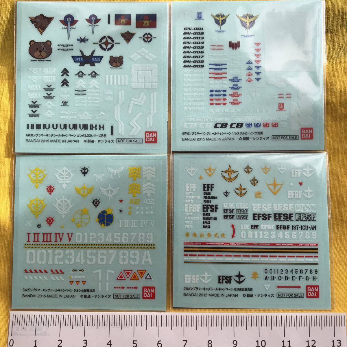 非売品gwガンプラマーキングシール4種セット 地球連邦軍 ジオン公国軍 ガンダム00シリーズ ソレスタルビーイング Bandai バンダイ 機動戦士ガンダムzz 売買されたオークション情報 Yahooの商品情報をアーカイブ公開 オークファン Aucfan Com