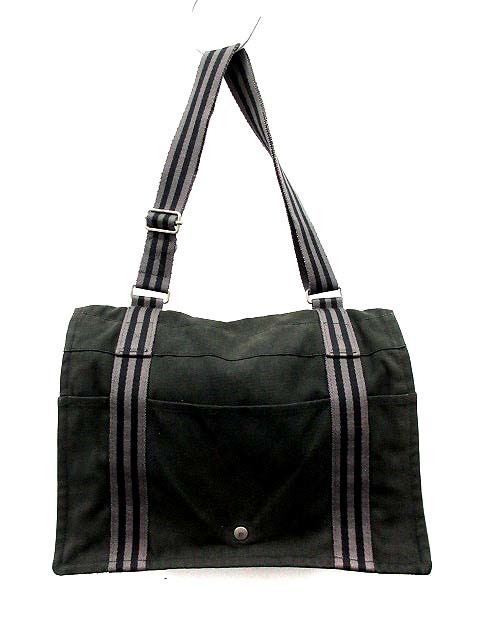 エルメス HERMES バッグ ショルダー フールトゥ バサスMM 黒 ブラック グレー /KH ■CA新4 エルメス キャンバス エルメスフールトゥ HERMES(エルメス) &frasl; フールトゥ&frasl;バサスMM&frasl;ショルダーバッグ