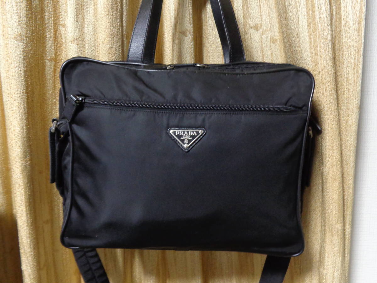 プラダ PRADA ビジネスバッグ ナイロン 2way メンズ 超美品 | 黒 2WAY 