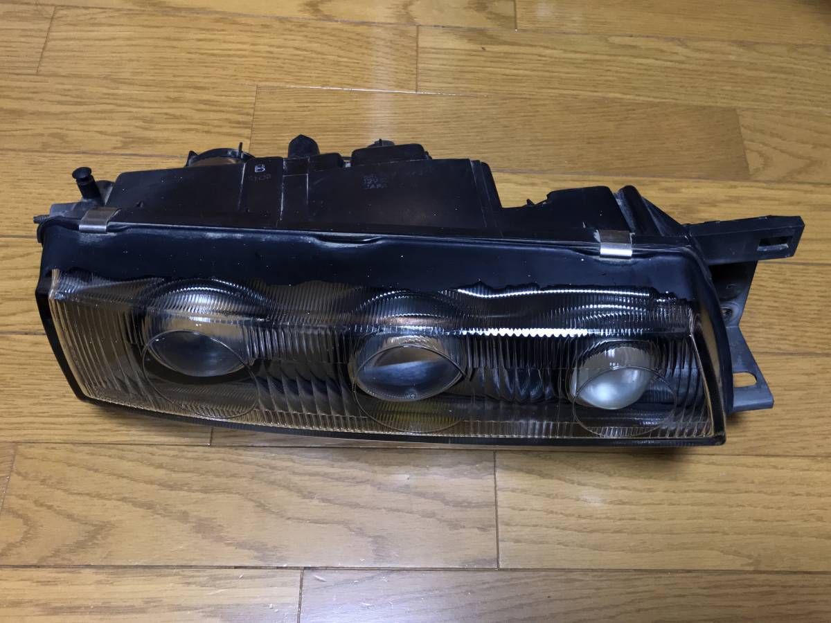 売り切り S13 3連プロジェクター ヘッドライト 日産 純正 左右セット 