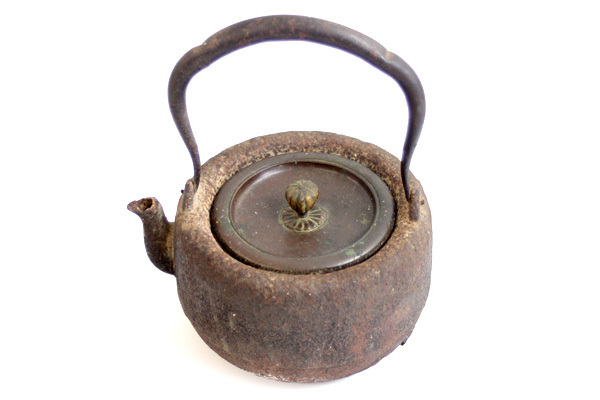 銅蓋 鉄瓶 龍文堂造 時代物 龍文堂 煎茶道具 急須 京鉄瓶 安之介 江戸
