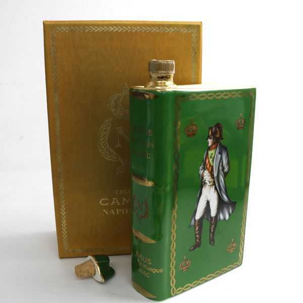 カミュ（CAMUS）のナポレオン ブック グリーン（陶器ボトル） ☆古酒 CAMUS（カミュ） ナポレオン ブック 緑陶器 重量（1132g