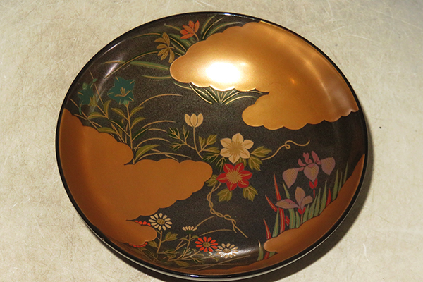 茶道具 茶懐石 煮物椀 【輪島塗 嵯峨野蒔絵 京形煮物椀 】5客 山田