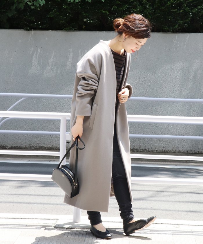 JOURNAL STANDARDスーパー140ビーバーVネックコートグレーM 