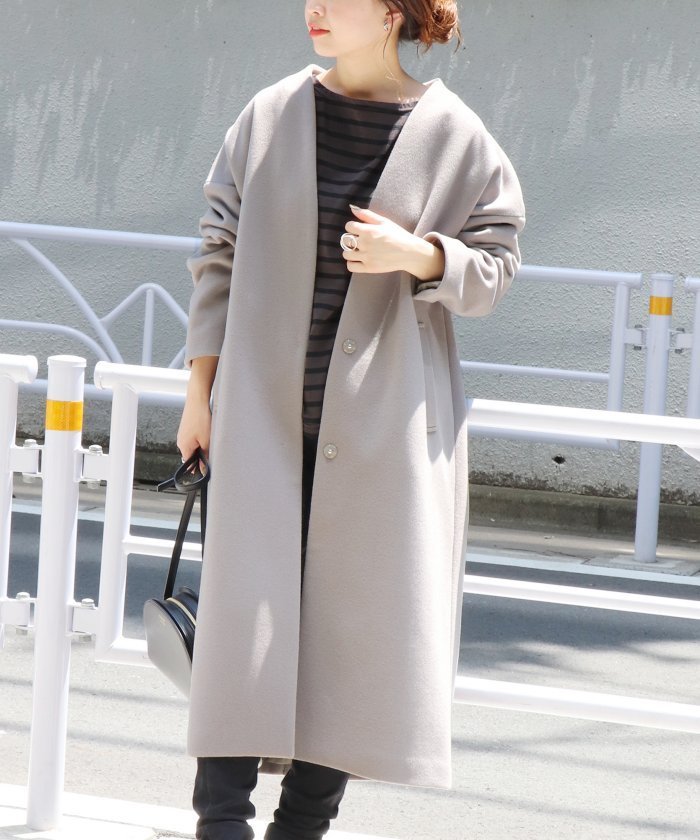JOURNAL STANDARDスーパー140ビーバーVネックコートグレーM 