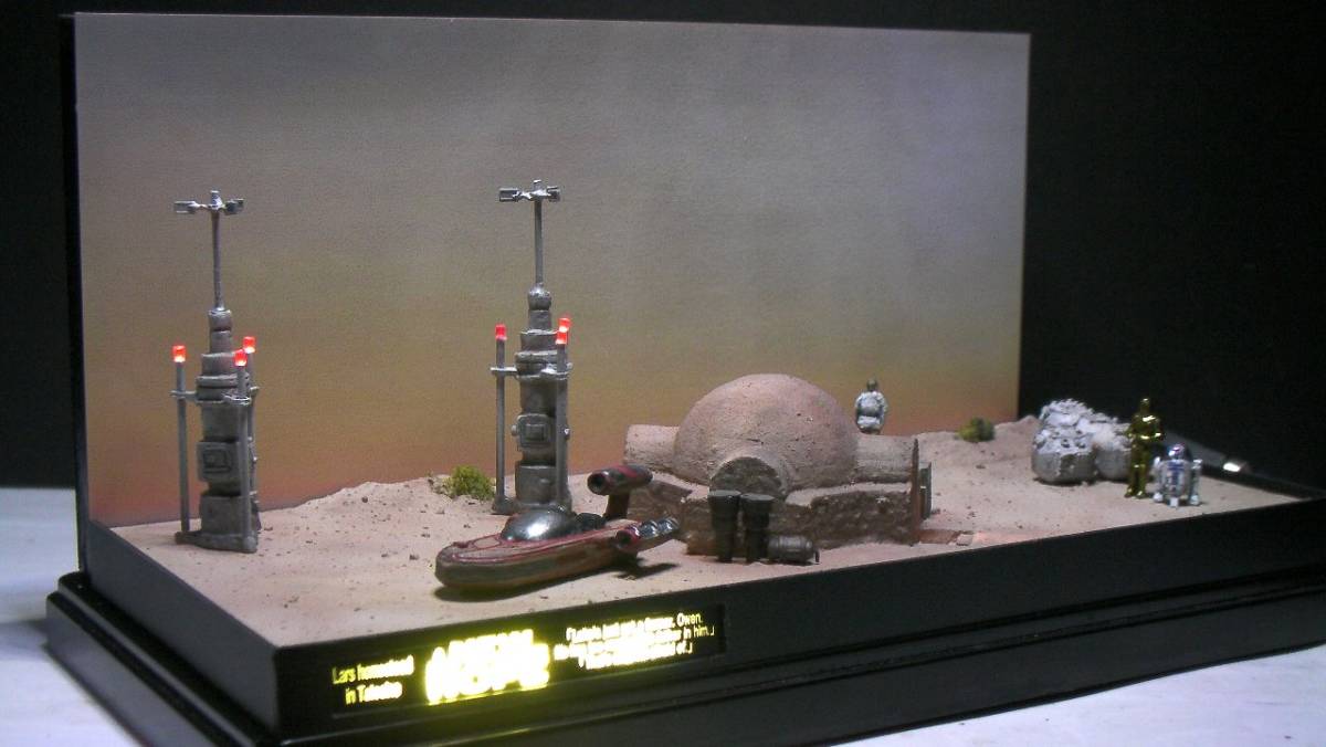 スターウォーズEP4 A NEW HOPE ラーズの家＋ルーク＋ランドスピーダー+ 