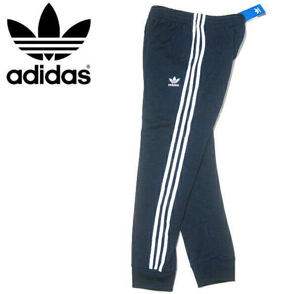 新品▼アディダス　オリジナルス　ジャージパンツ　テーパード　スリム　ジョガーパンツ　adidas　紺 白　3ストライプ　3本ライン　Mサイズ