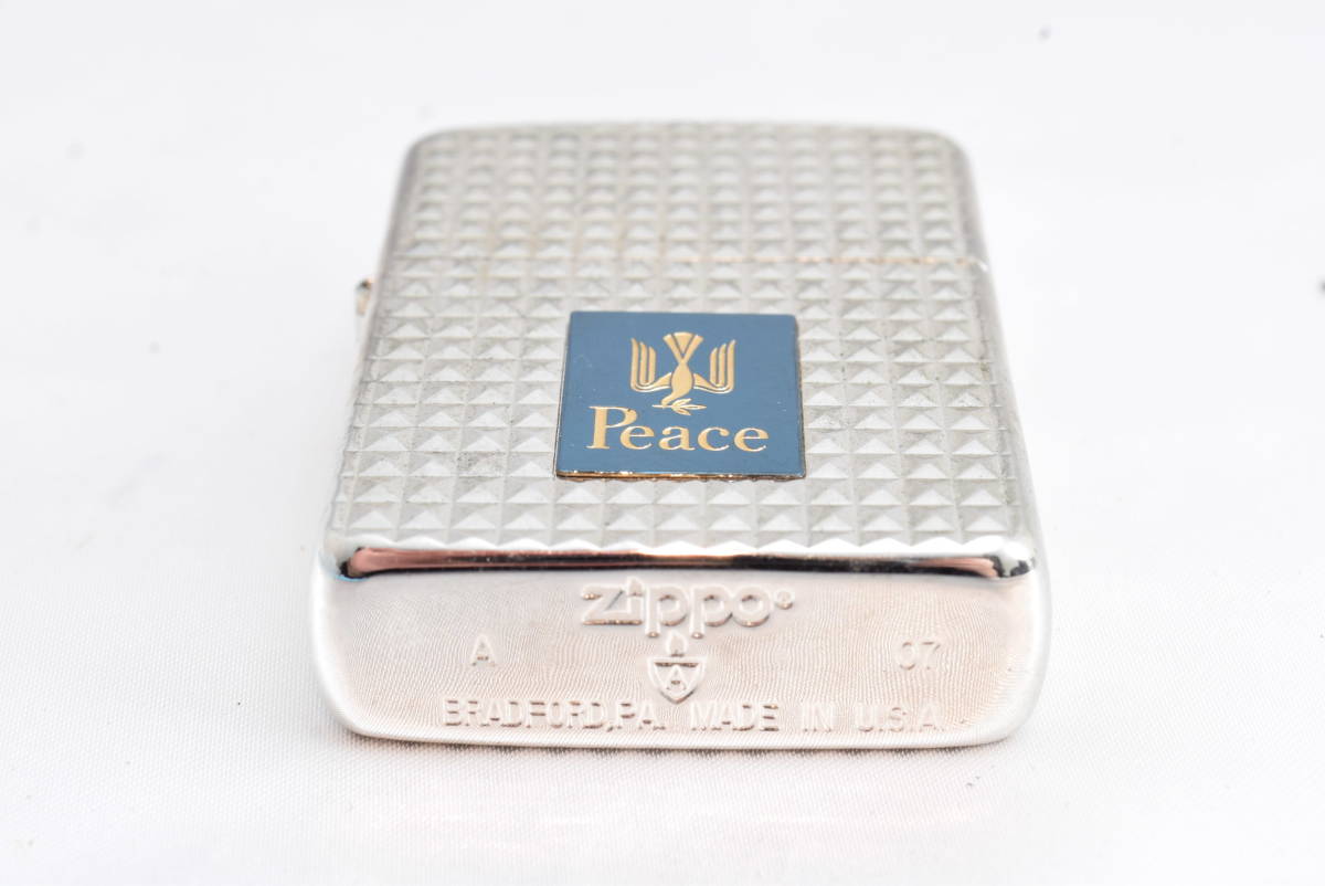 送料185円 Zippo Peace ジッポ ピース シルバーカラー オイルライター