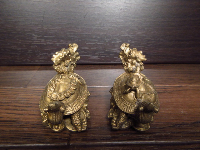 ■ 銅製　とても珍しい　龍亀　ペア　風水　ロングイ_3
