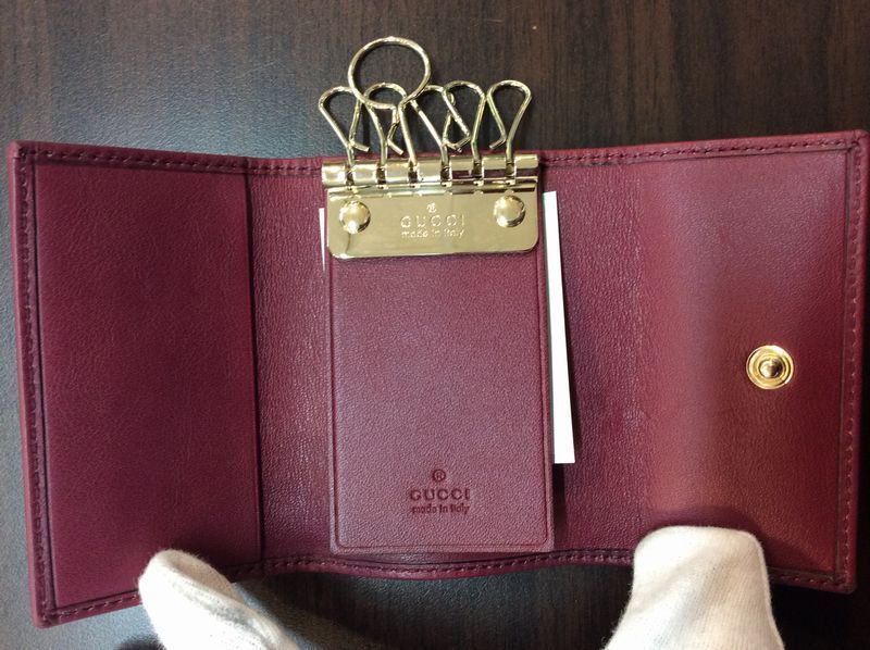 極美品 GUCCI キーケース メイフェア リボン GGライン 6連 ピンク