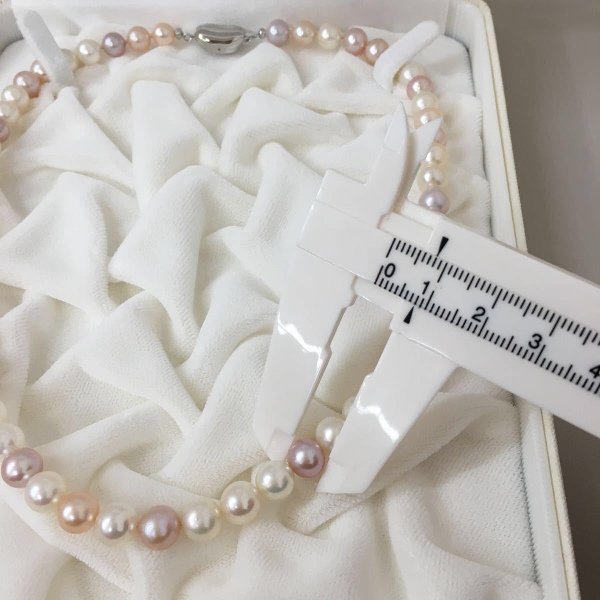 高品質な商品 c) 美品 パールネックレス 真珠 8mm玉 留め具 シルバー 