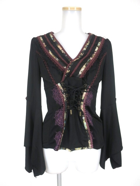 オッズオン チャイナ風 OZZ ONESTE フレア袖カットソー / オッズオン