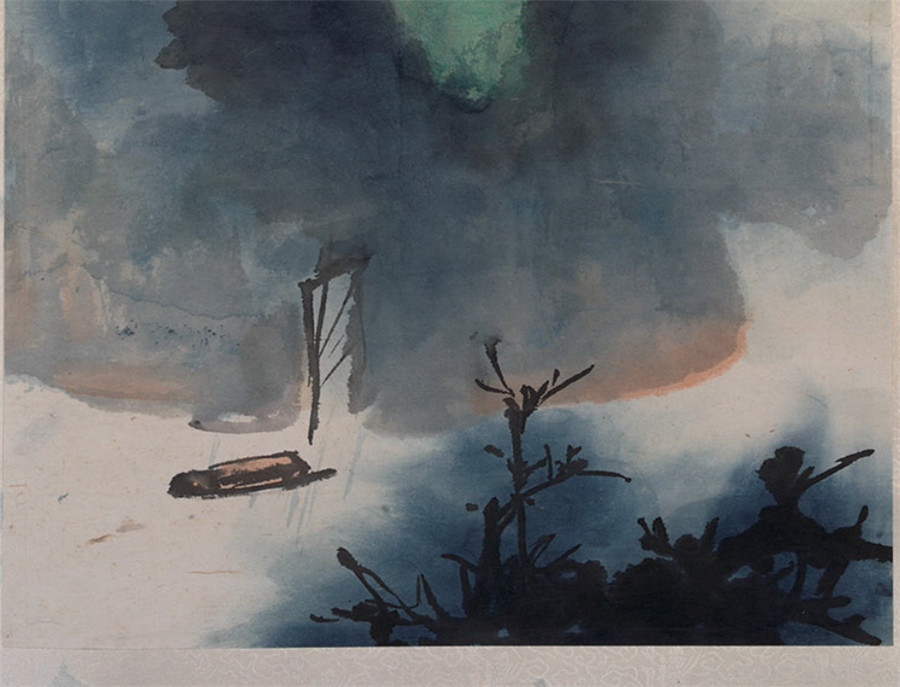 近代画家 珍藏 希少品 張大千の山水図 中國美術 骨董 掛け軸 【公式通販】